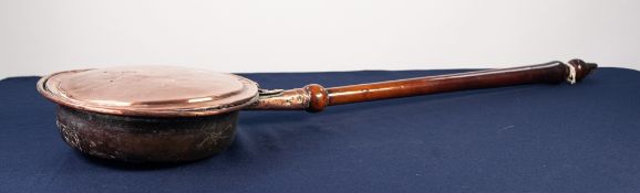 NINETEENTH CENTURY COPPER COAL SCUTTLE, the swing handle having brass hinge plate and an ANTIQUE