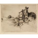 LEONARD BREWER ARTIST SIGNED ORIGINAL ETCHING 'Through the Portico of the Whitworth Art Gallery'