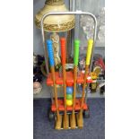 A GARDEN CROQUET SET