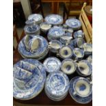 A QUANTITY OF SPODE 'ITALIAN' PATTERN BREAKFAST, DINNER AND TEA WARES, TO INCLUDE; DINNER PLATES,