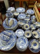 A QUANTITY OF SPODE 'ITALIAN' PATTERN BREAKFAST, DINNER AND TEA WARES, TO INCLUDE; DINNER PLATES,