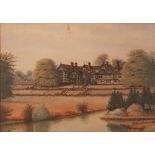 ALFRED S WATSON (EARLY TWENTIETH CENTURY) WATERCOLOUR DRAWING View of Bramall Hall Signed and