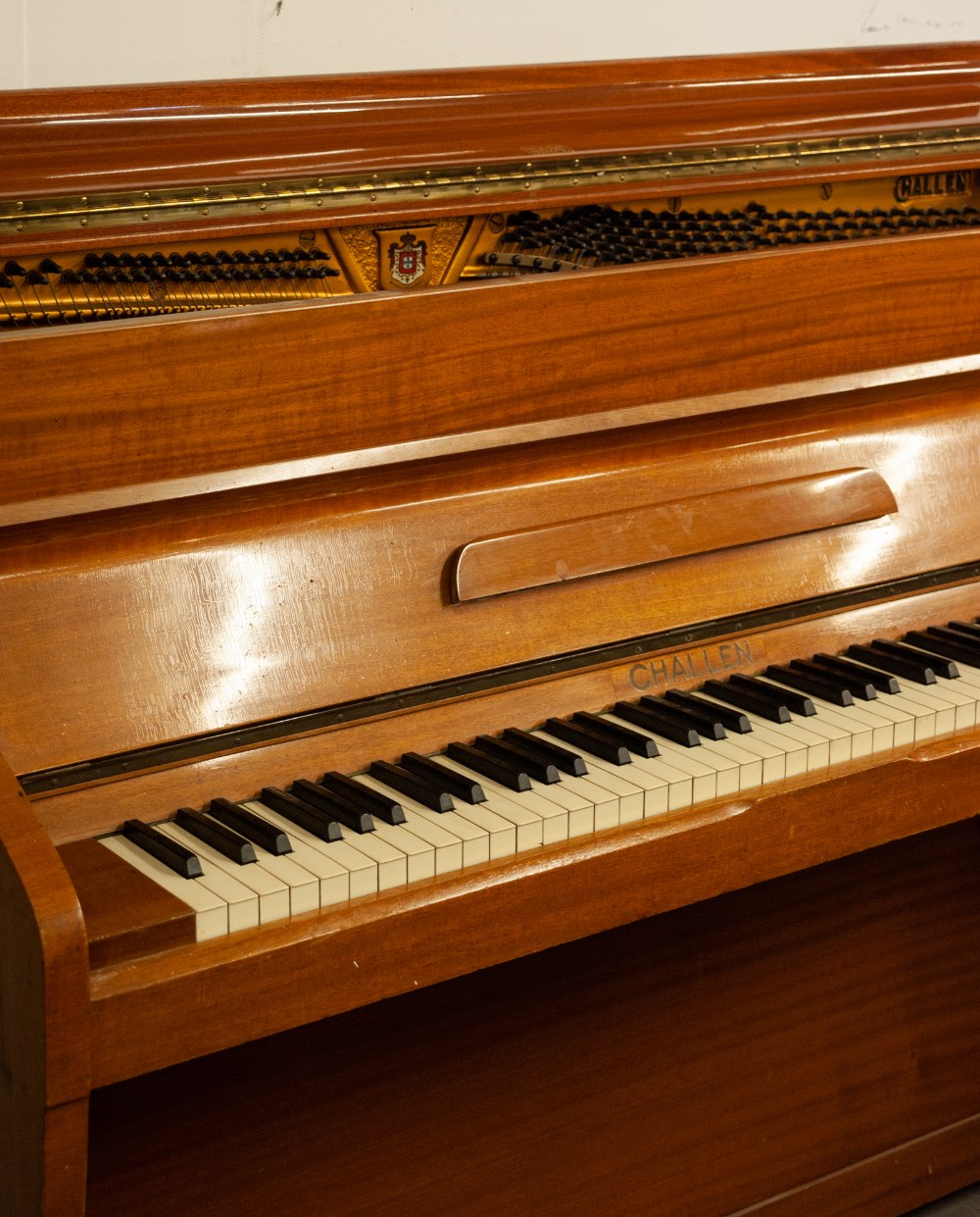 CHALLEN UPRIGHT PIANOFORTE, IN LIGHT MAHOGANY CASE - Image 3 of 3