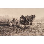 AFTER A. MAUREL (EARLY TWENTIETH CENTURY) PAIR OF ENGRAVINGS Rural scenes: Drove with Sheep Woodsmen