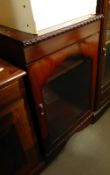 A MAHOGANY SMALL CABINET WITH GLAZED DOOR