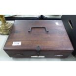 A FAR EASTERN HARDWOOD FOLDING STATIONERY BOX