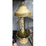 A LARGE DECORATIVE NOVELTY ELECTRIC TABLE LAMP IN THE FORM OF A CLASSICAL FEMALE FIGURE STANDING