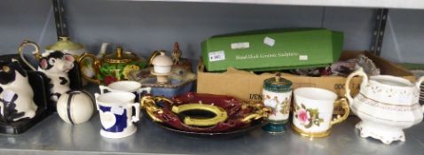 QUANTITY OF MIXED CERAMICS TO INCLUDE; ROYAL DOULTON BOXED RACE HORSE ETC...