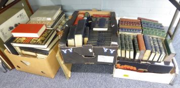 FIVE BOXES OF BOOKS, VARIOUS AUTHORS SUNDRY WORKS, SOME WITH DECORATIVE BINDINGS