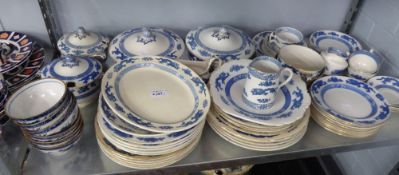 CAULDON AND BOOTH CHINA, DINNER AND TEA WARES, ALL WITH CHINESE BLUE DRAGON DESIGN