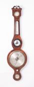 LATE NINETEENTH CENTURY ROSEWOOD CASED BANJO BAROMETER, of typical form, the 8" dial housed in a