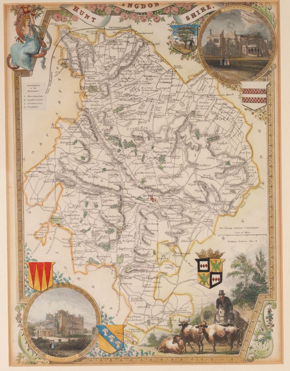 ANTIQUE HAND COLOURED MAP OF MONMOUTHSHIRE BY JOHN CARY, 10 ¼" x 8 ¼" (26cm x 21cm) AND EIGHT - Image 6 of 9
