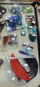 MODERN COLOURED GLASS- PAPERWEIGHTS, MODELS OF ANIMALS, TILES, SMALL DISHES, SWEETS, etc