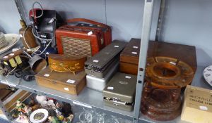 A RETRO 'NOMAD' RADIO, A 'FIREBIRD' RADIO, AND A 'BAUMANOMETER' BLOOD PRESSURE MACHINE, ANOTHER, A