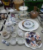 CERAMICS TO INCLUDE; MYOTT 'FINLANDIA' COFFEE POT, ROYAL VENTON THREE TIER CAKE STAND ETC....