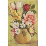 GEORGE REEKIE OIL PAINTING ON BOARD Still life - Vase of flowers Signed lower right and dated 1952