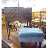 REPRODUCTION CANTILEVER SEWING BOX AND A FOOT STOOL WITH HINGED LID