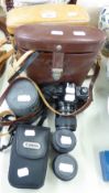 A PAIR OF CARL ZEISS JENA 7 x 50 BINOCULARS IN CASE, A MINOLTA X-30DS SLR CAMERA, A KODAK ELECTRIC 8