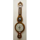 A LATE VICTORIAN MERCURY WHEEL BAROMETER