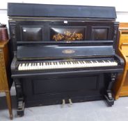 A CRANE AND SONS LTD. LIVERPOOL AND LONDON, UPRIGHT PIANO, IN EBONISED CASE