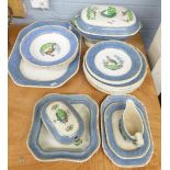 A 30 PIECE EARLY 1900's COPELAND SPODE POTTERY PART DINNER SERVICE OF DR WALL WORCESTER DESIGN