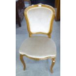 A SINGLE FRENCH STYLE WALNUTWOOD FRAMED CHAIR