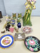 GROUP OF MID 20TH CENTURY AND LATER PORCELAIN ITEMS TO INCLUDE; PAIR OF 'DEPOSE' STYLISH FLORAL