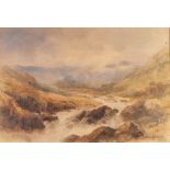 ALBERT STEVENS (act. 1872-1902) WATERCOLOUR DRAWING 'A Mountain Stream' Signed and dated 12.3.(18)