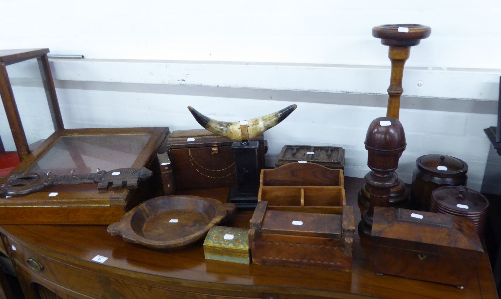 A SELECTION OF WOODEN BOXES, DISPLAY CASES ETC..... - Image 2 of 2