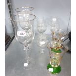 TEN PIECES OF GLASS WARES TO INCLUDE; SMALL MARY GREGORY TYPE DECANTER JUG ETC...