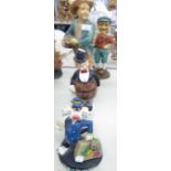 GROUP OF MODERN AND REPRODUCTION FIGURINES TO INCLUDE; 'WORLD TRAVELLERS', 'HOW HAPPY I AM', 'PICK