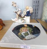 MODERN FIGURE GROUP OF A WOMAN PULLING A CART OF FLOWERS, ROYAL DOULTON 'LITTLE LORD FAUNTLEROY'