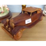 PLANTS 'N PLANKS LA GRANGEVILLE NY MAPLE AND CHERRY WOOD CAR ORNAMENT AND CAST BRASS FIGURE GROUP OF