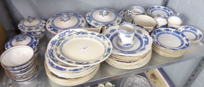CAULDON AND BOOTH CHINA, DINNER AND TEA WARES, ALL WITH CHINESE BLUE DRAGON DESIGN