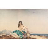 SIR WILLIAM RUSSELL FLINT ARTIST SIGNED COLOUR PRINT 'Sara' Signed in pencil and with blind stamp 15