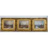 A SUITE OF THREE MODERN OIL PAINTINGS SIGNED 'CAMPBELL' LANDSCAPES (3)