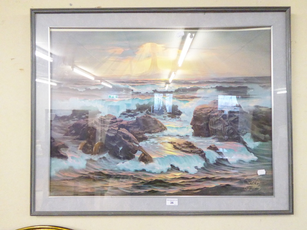 JOHN PITRE SIGNED PRINT COASTAL/SEASCAPE