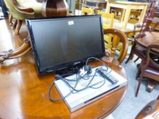 SAMSUNG 23" FLAT SCREEN TELEVISION (AS FOUND) AND A SONY DVD PLAYER (2)