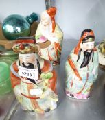 THREE MODERN CHINESE PORCELAIN IMMORTAL FIGURES