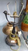 A VINTAGE DESK LAMP WITH COPPER BOWL SHADE