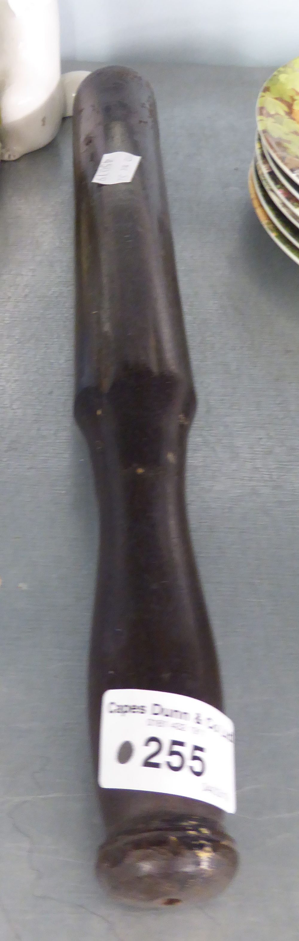 AN OLD EBONY TIP STAFF