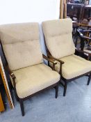 PAIR OF 1960s OPEN ARMCHAIRS