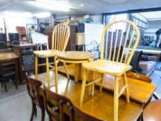 PAIR OF ERCOL KITCHEN CHAIRS AND A PAIR OF 1960s/70s STACKING TABLES (4)