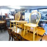 PAIR OF ERCOL KITCHEN CHAIRS AND A PAIR OF 1960s/70s STACKING TABLES (4)