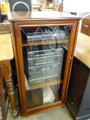 SONY STACKING STEREO SYSTEM INCLUDING A RECORD TURNTABLE, IN MAHOGANY CABINET WITH GLAZED DOOR AND