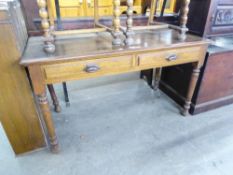 OAK WRITING DESK, WITH TWO DRAWERS