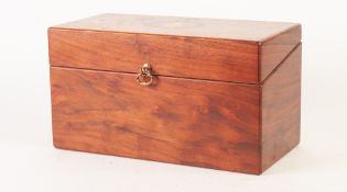 MODERN HAND MADE INLAID AND FIGURED WALNUT PRESENTATION BOX, the top with oval flowering urn
