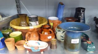 ITEMS OF STUDIO POTTERY FROM VARIOUS LANDS