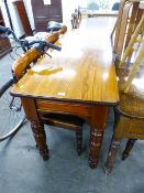 MAHOGANY LONG SIDE/CONSOLE TABLE ON TURNED SUPPORTS 66" (167.6cm) long, 24" (60.9cm) wide