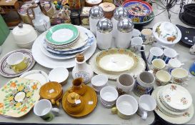 POTTERY TO INCLUDE; TEA AND DINNER WARES, STORAGE JARS, ROYAL WORCESTER 'EVESHAM' ETC.....